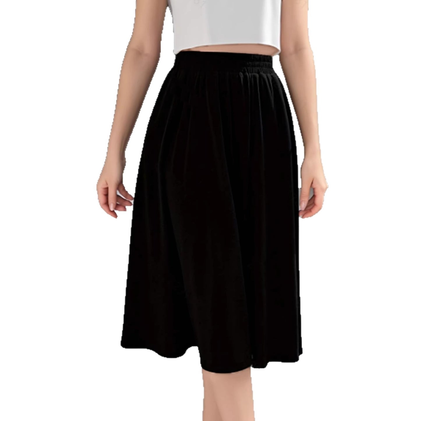 Women's Solid Color Pocket Casual Fashion Stitching Skirt