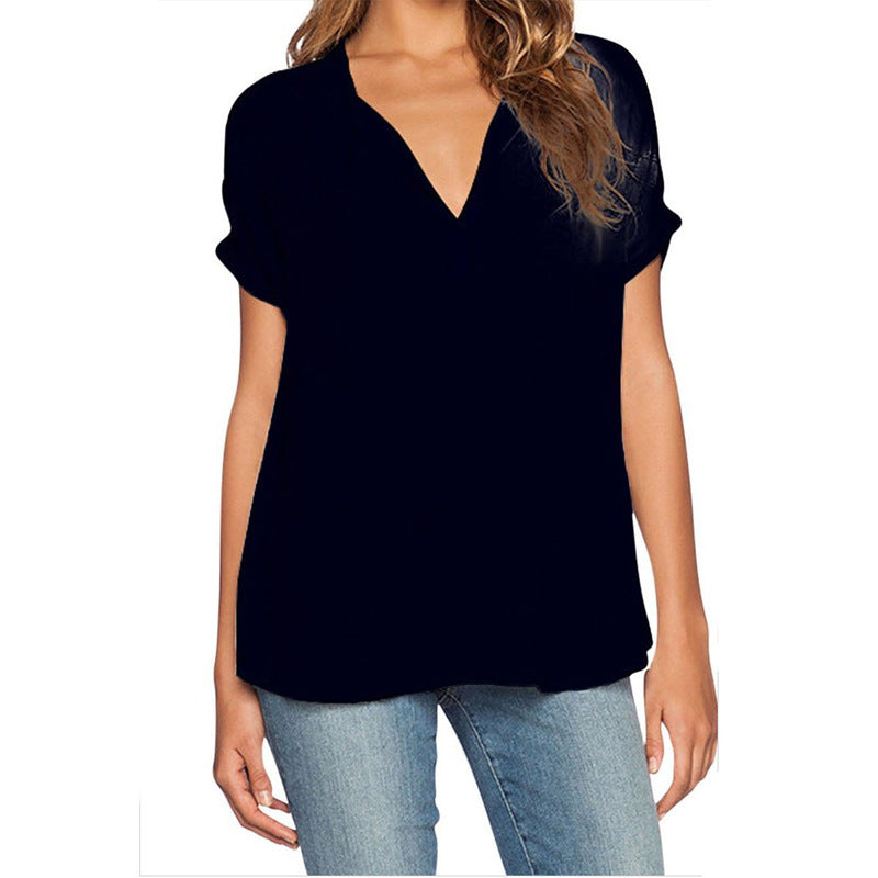 Women's Summer Fashion Wear Sleeve Front Back Long Loose Lace Shirt, Chiffon Shirt
