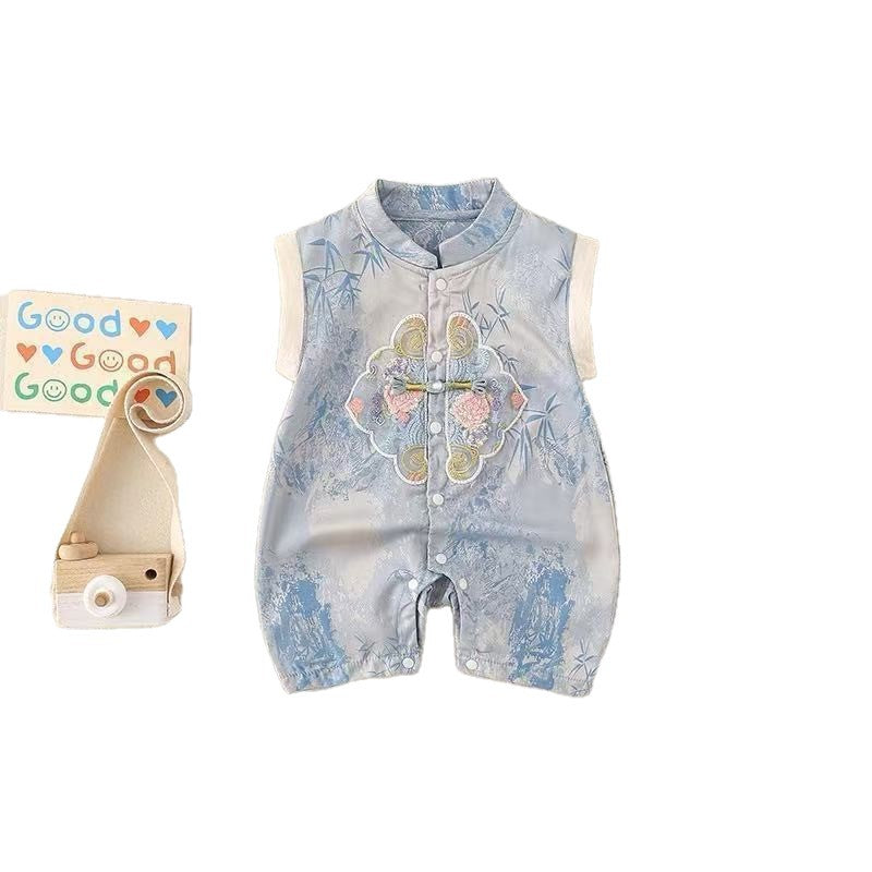 Year Full Moon Sleeveless Clothes Romper Thin National Style Jumpsuits Jumpsuit, Climbing Suit