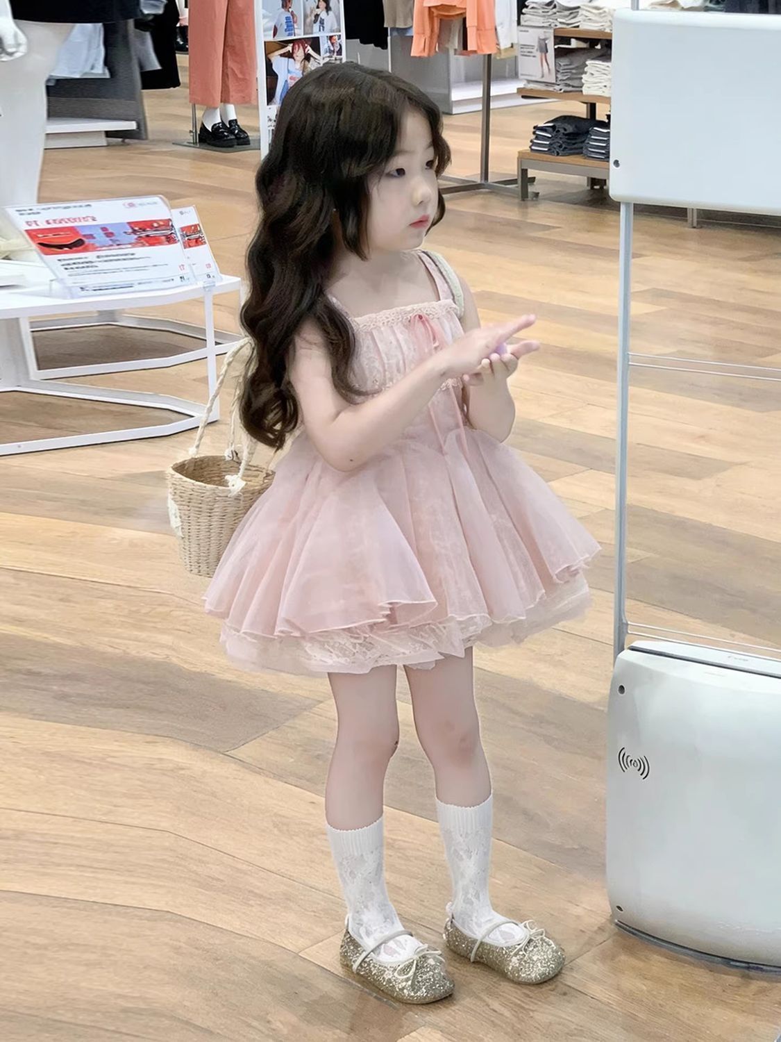 Children's Sling Lolita Dresses Summer Princess Mesh Pettiskirt One Year Children's Dress