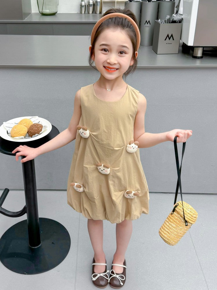 Summer Fashionable Red Bud Skirt Sleeveless Children's Dress