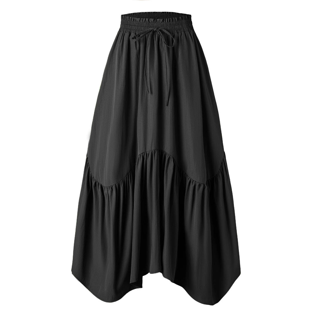 Women's Wave Adjustable High Waist Elastic Large Swing Retro Skirts