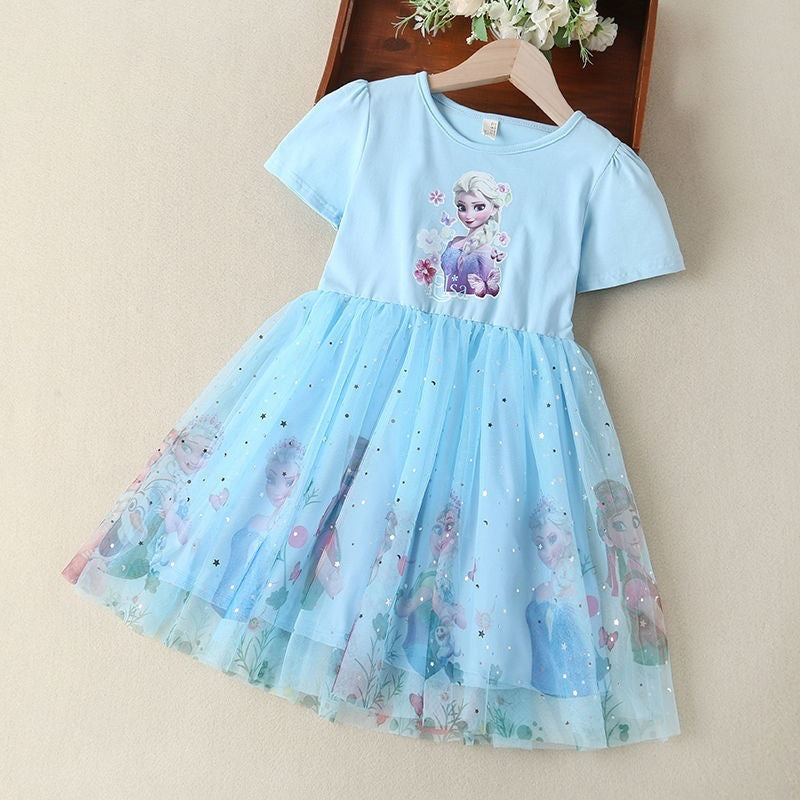 Summer Skirt Mesh Aisha Princess Elsa Children's Dress