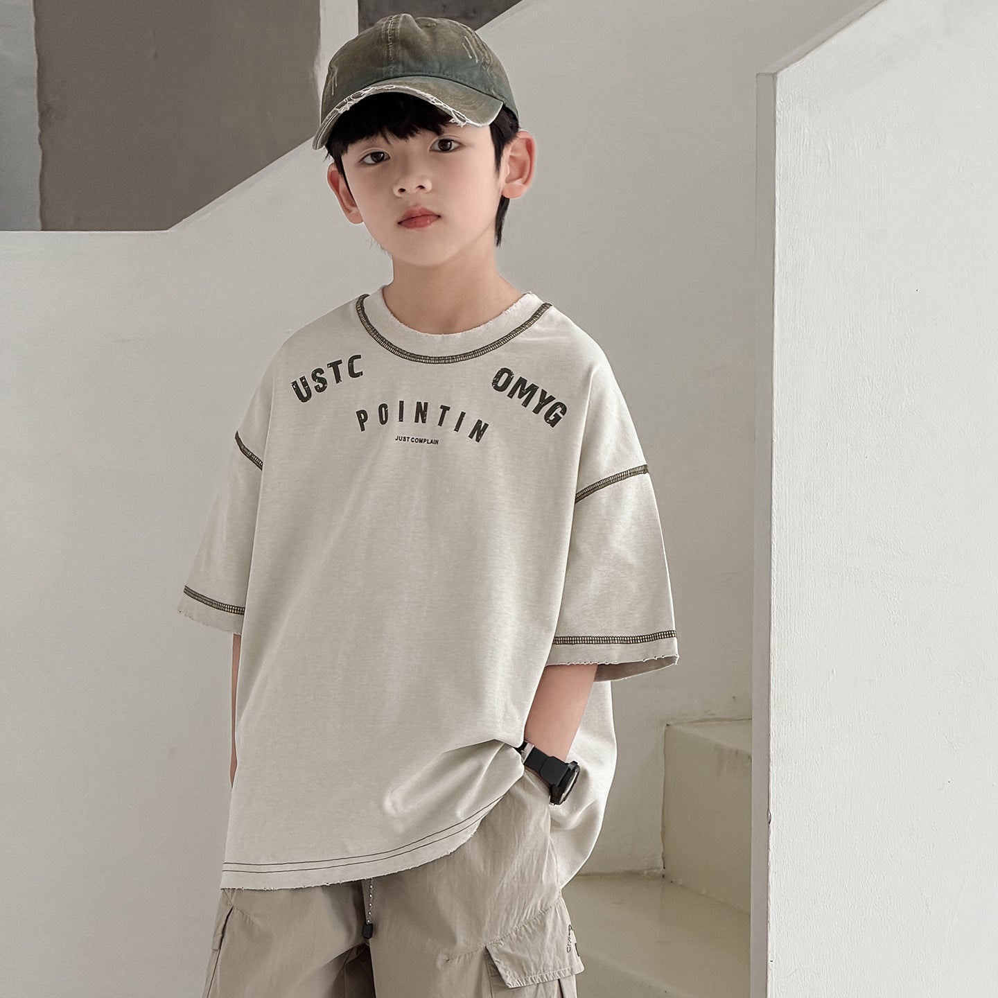 Children's Clothes Loose Top Boys Middle Big Children's T-shirt