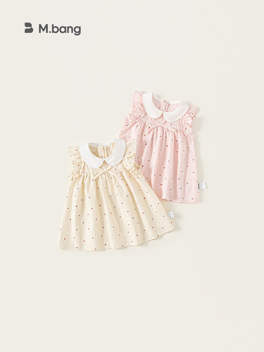 Summer Clothing Shirt Cute Contrast Color Doll Collar Little Children's Dress