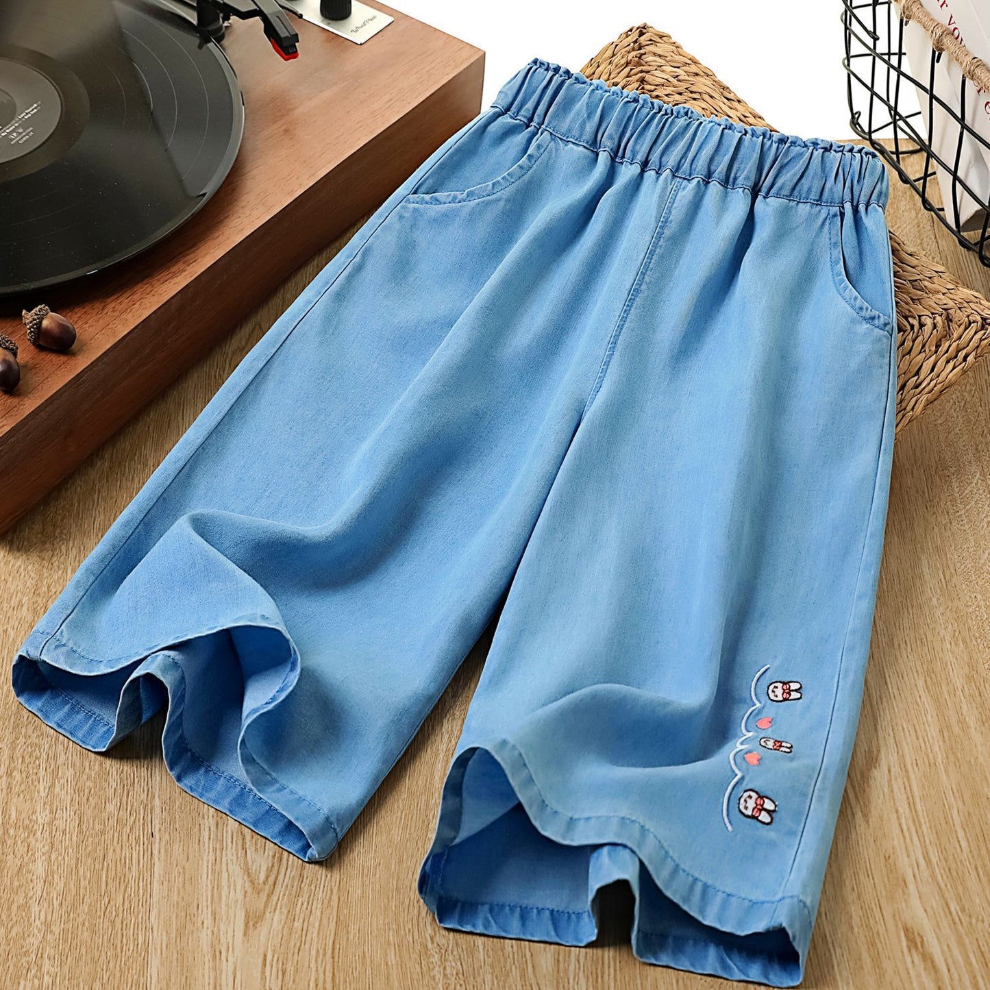 Lightweight Korean Style Cropped Culottes Can Children's Pants