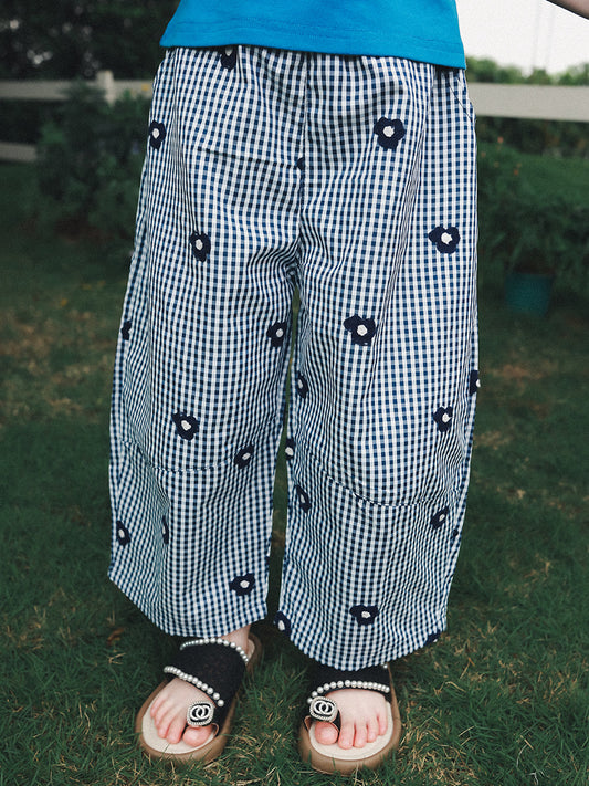 Children's Knickerbockers Summer Lightweight Breathable Plaid Air Children's Pants