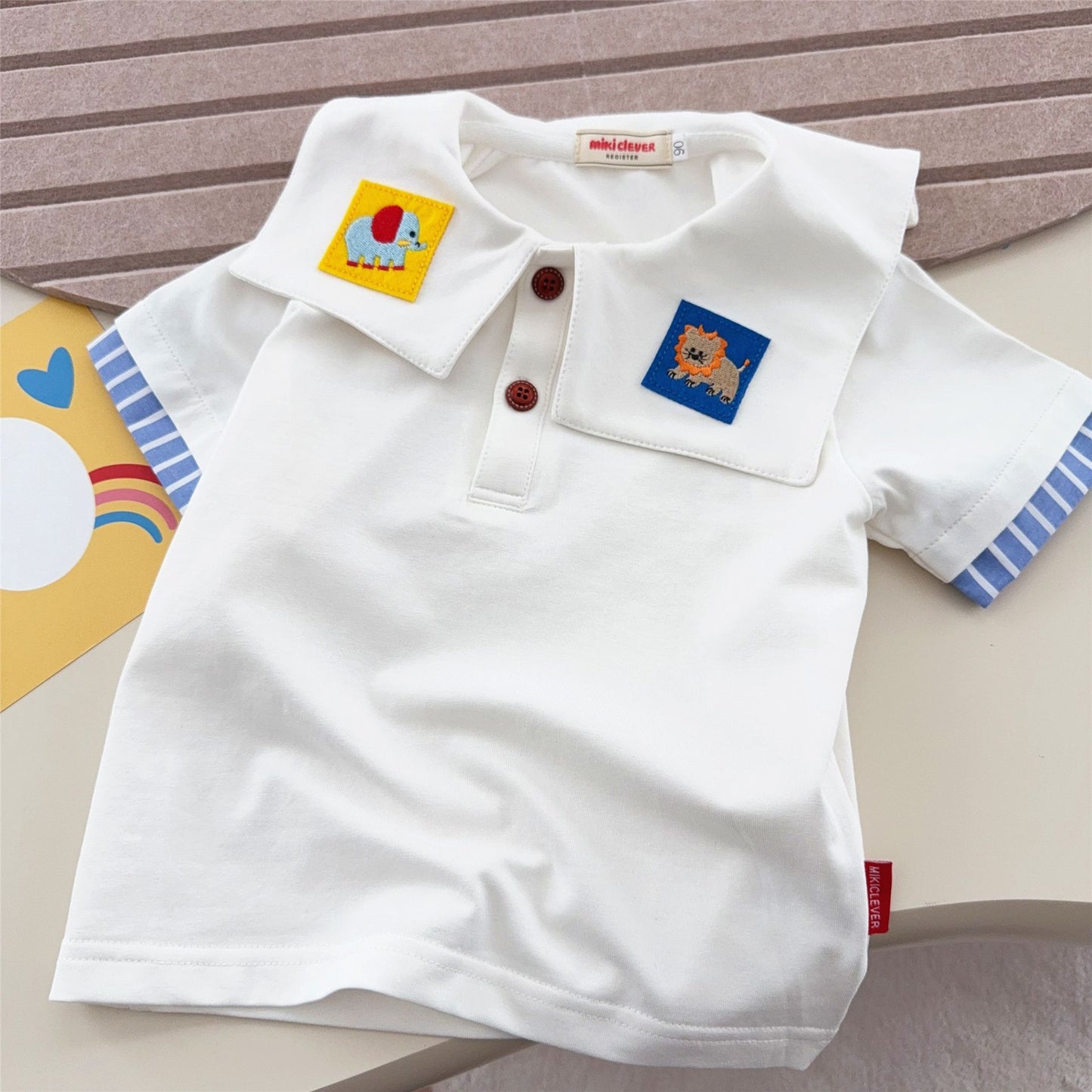 Children's Style Boys Class Cotton Base Shirt Tops Summer Inner Cartoon Children's T-shirt