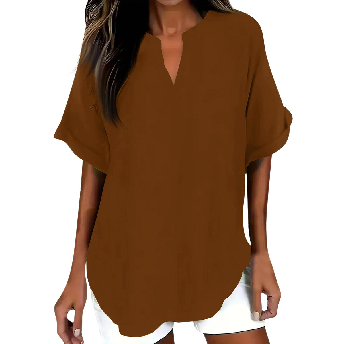 Women's Fashion Loose Shirt Casual Cotton Linen Blouse