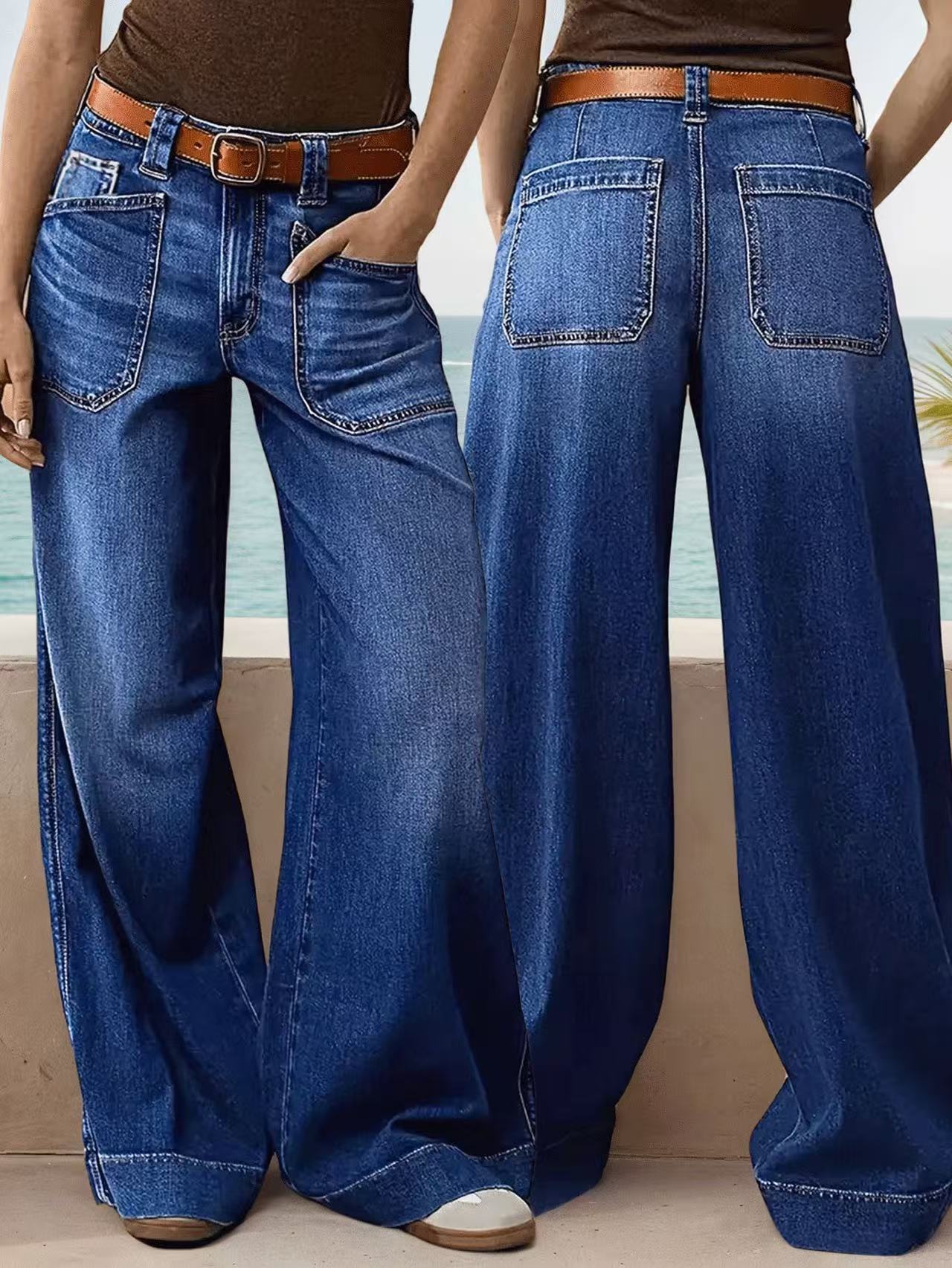 Classy Loose Slimming Ladies Straight Denim Women's Jeans
