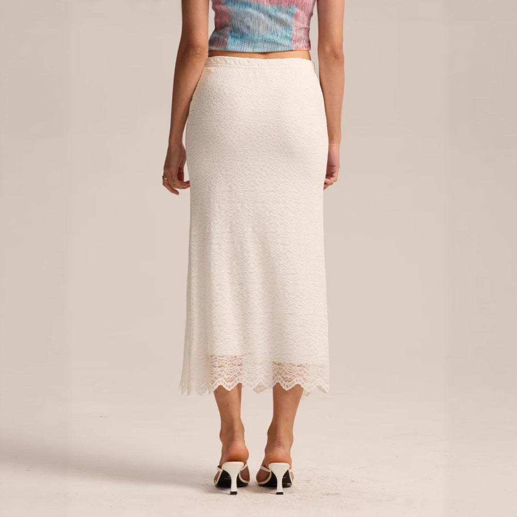 Women's Lace High Waist One-step Sexy Slim Skirt