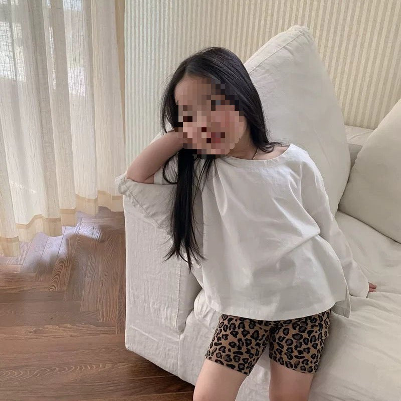 Children's Clothing Leopard Print Shorts Leggings Riding Stretch Children's Pants
