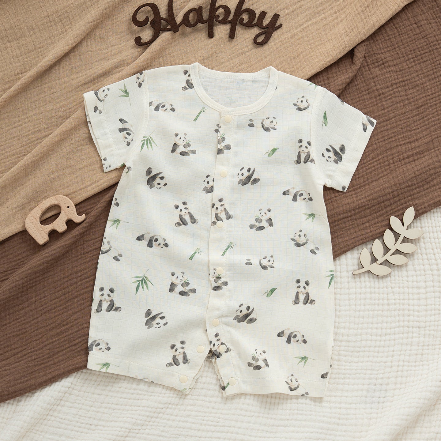 Modal Short-sleeved Boxer Rompers Simple With Bellyband For Both Boy Jumpsuit, Climbing Suit