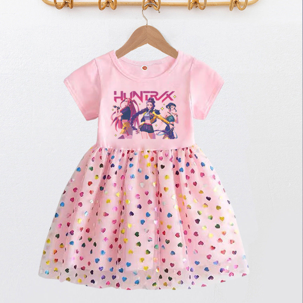 Children's Summer Short Sleeve Princess Clothing Gauze Witch Hunting Children's Dress