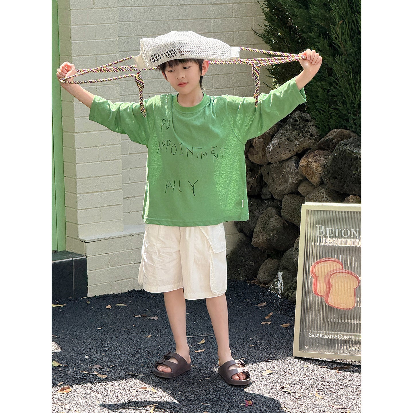 Children's Long Sleeve Summer Dress Boys Fashion Letter Print Children's T-shirt