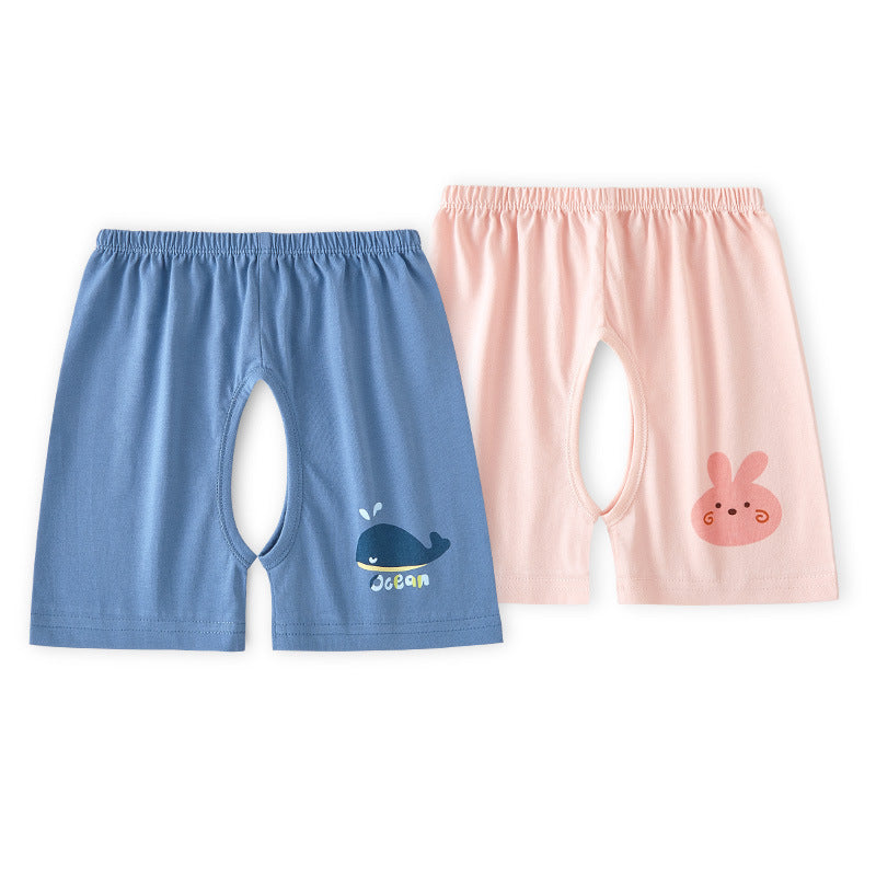 Children's Cotton Thin Summer Shorts Open Fork Children's Pants