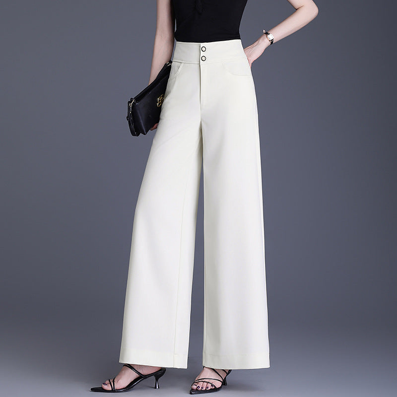 Women's High Waist Wide Leg Loose Fashion Spring Drape Versatile Casual Pants