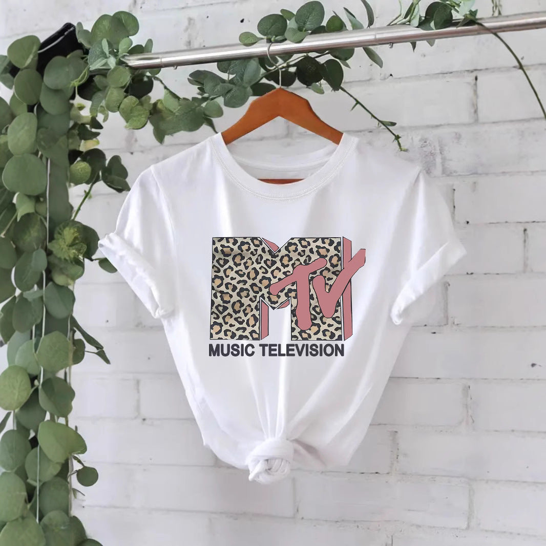 Classy Women's Letter Print Fashion Cotton Women's T-shirt
