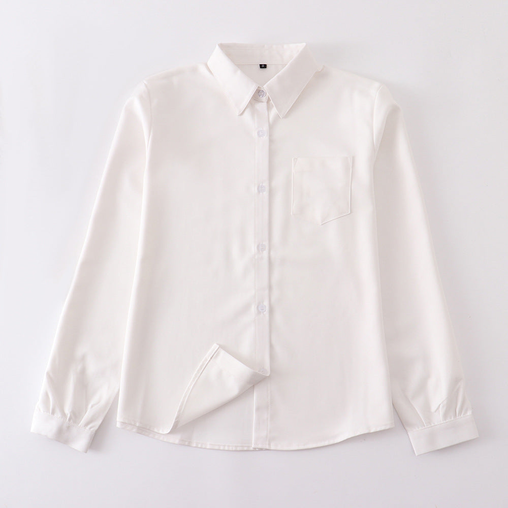 Women's & Men's Embroidered Long Short-sleeved Shirt College Style For Schools Blouse