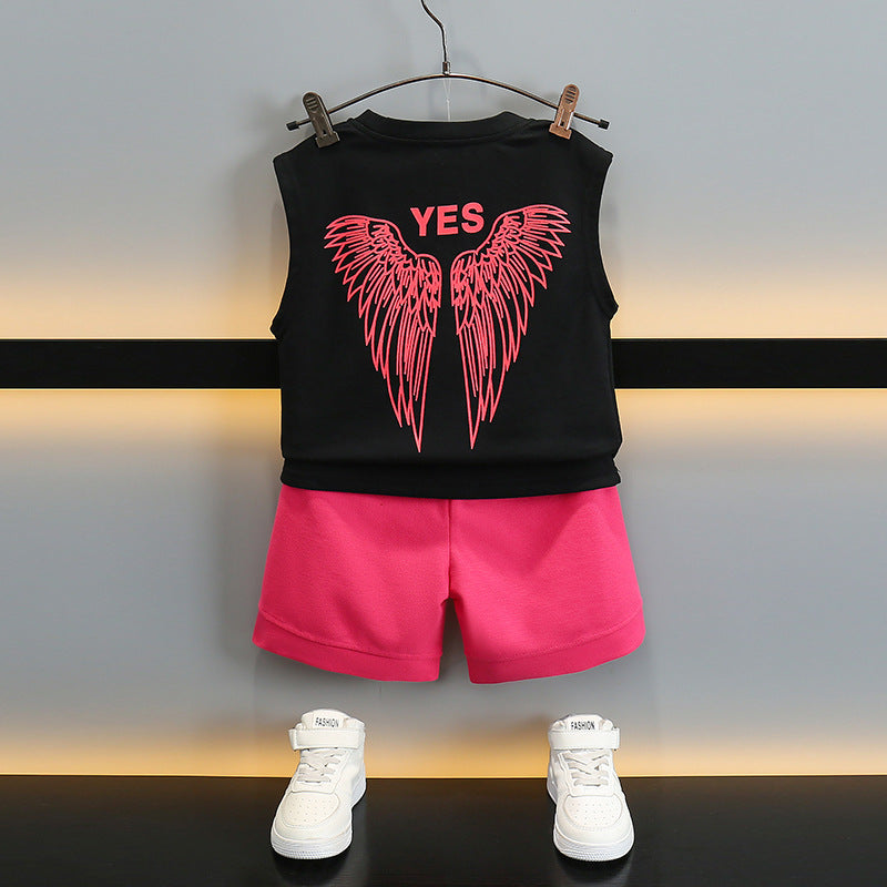 Children's Vest Set Cool Handsome Sleeveless Two-piece Thin Children's Suit