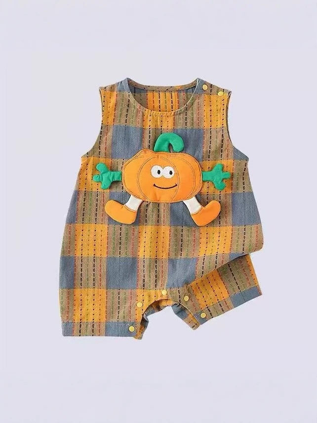 Summer Boy Thin Sleeveless Cute Clothes Jumpsuit Cartoon Western Style Jumpsuit, Climbing Suit