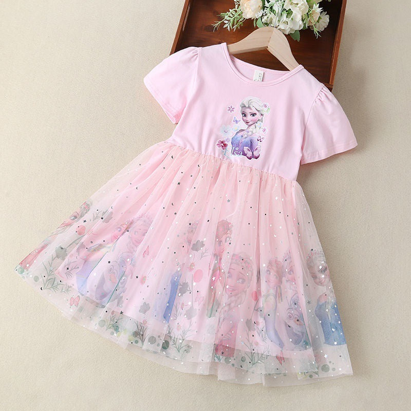 Summer Skirt Mesh Aisha Princess Elsa Children's Dress