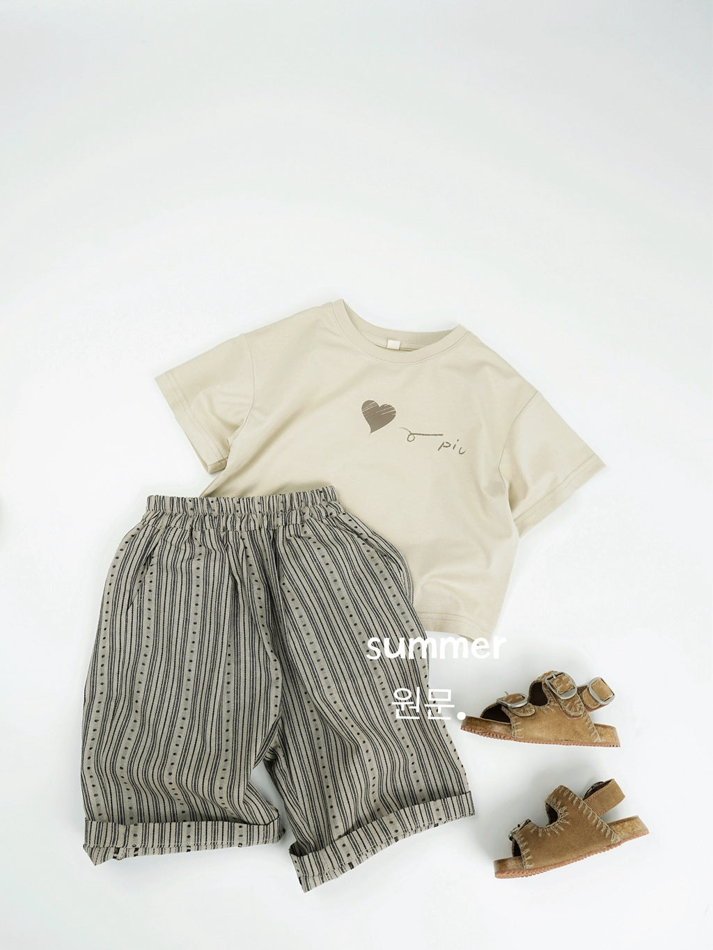 Children's Half Sleeve Korean Style Summer Love Shirt Thin Children's T-shirt