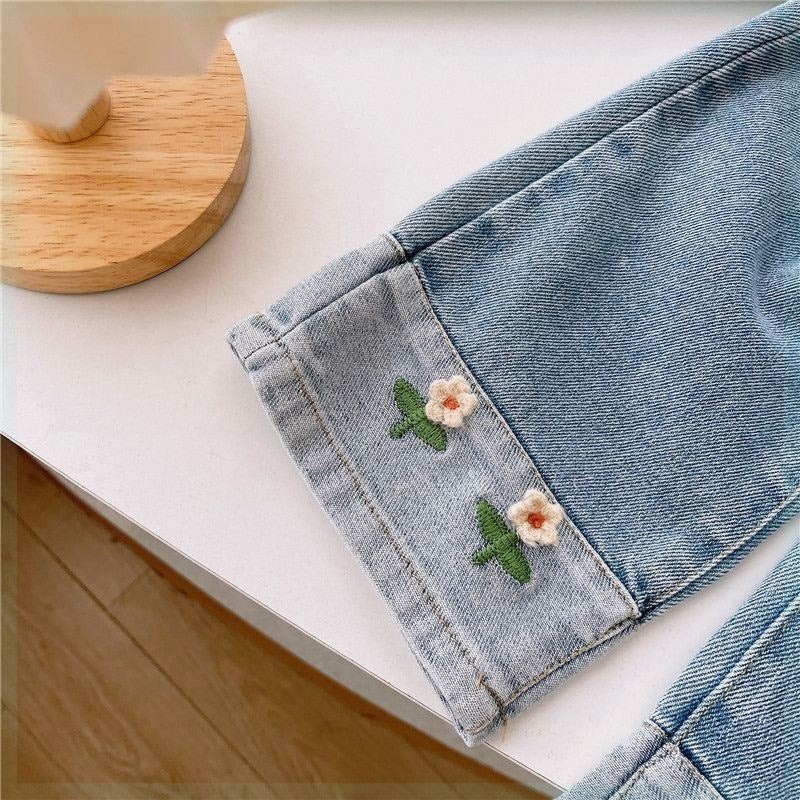 Women's & Children's Korean Style Straight Jeans Fashionable Loose Children's Pants