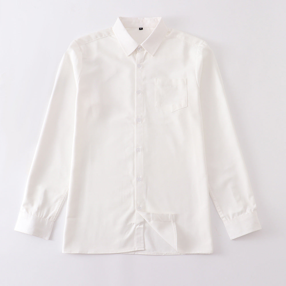 Women's & Men's Embroidered Long Short-sleeved Shirt College Style For Schools Blouse