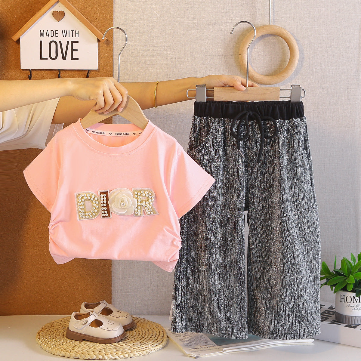 Children's Summer Fashion Short-sleeved Trousers Two-piece Tide Children's Suit