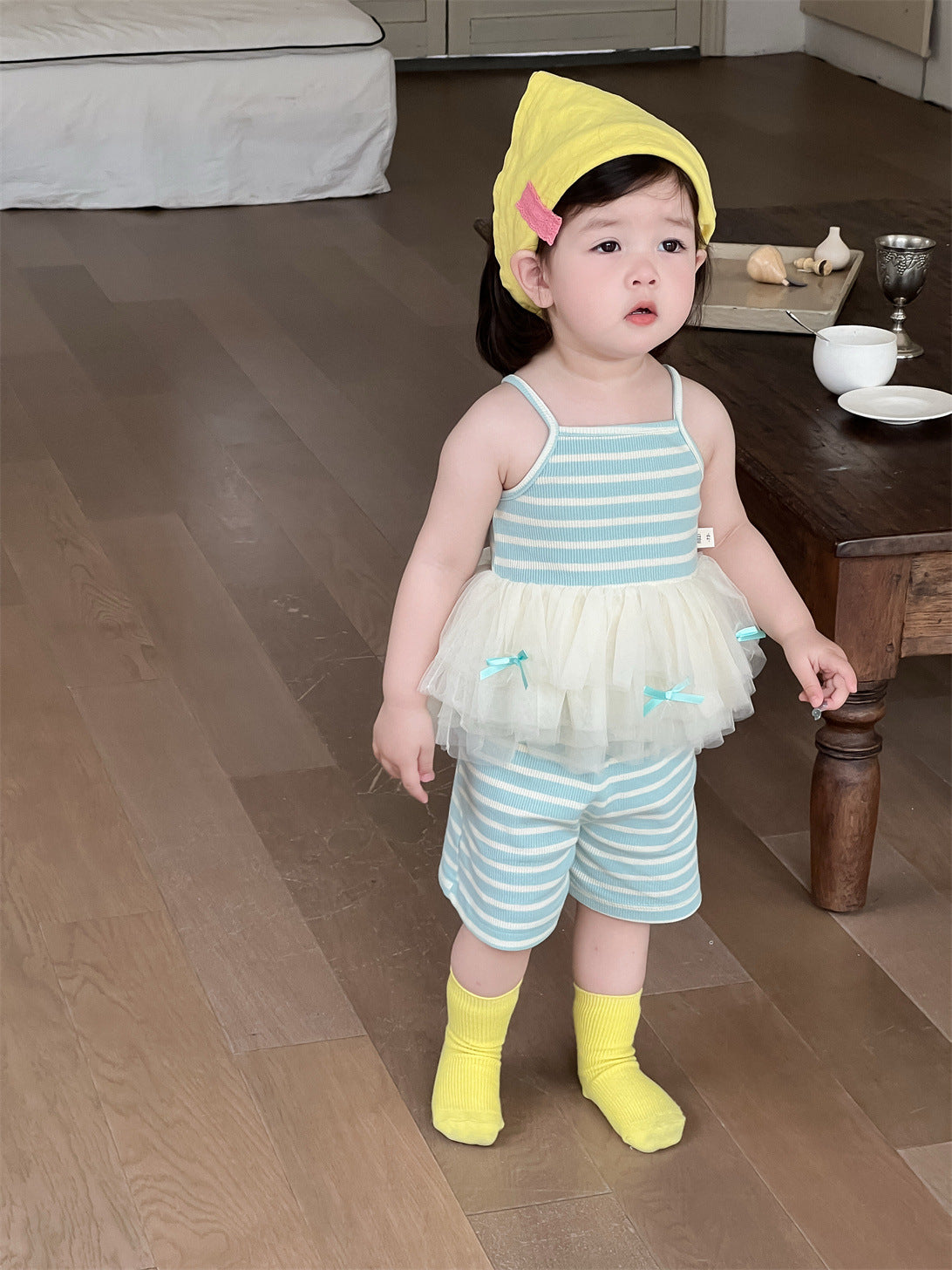 Children's Summer Two-piece Sling Thin Clothes Korean Children's Suit