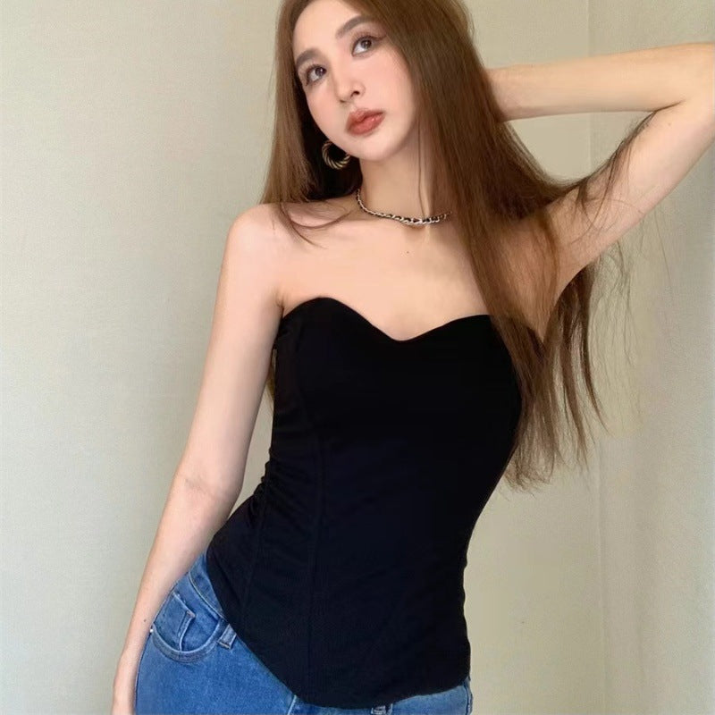 Women's Chest Wrap Sexy High Waist Slim Fit Fashion With Pad Small Vest/suspenders/tube Top
