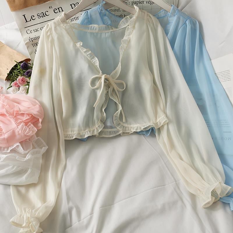 Women's Summer Ruffled Thin Sun Protection Outerwear Cardigans