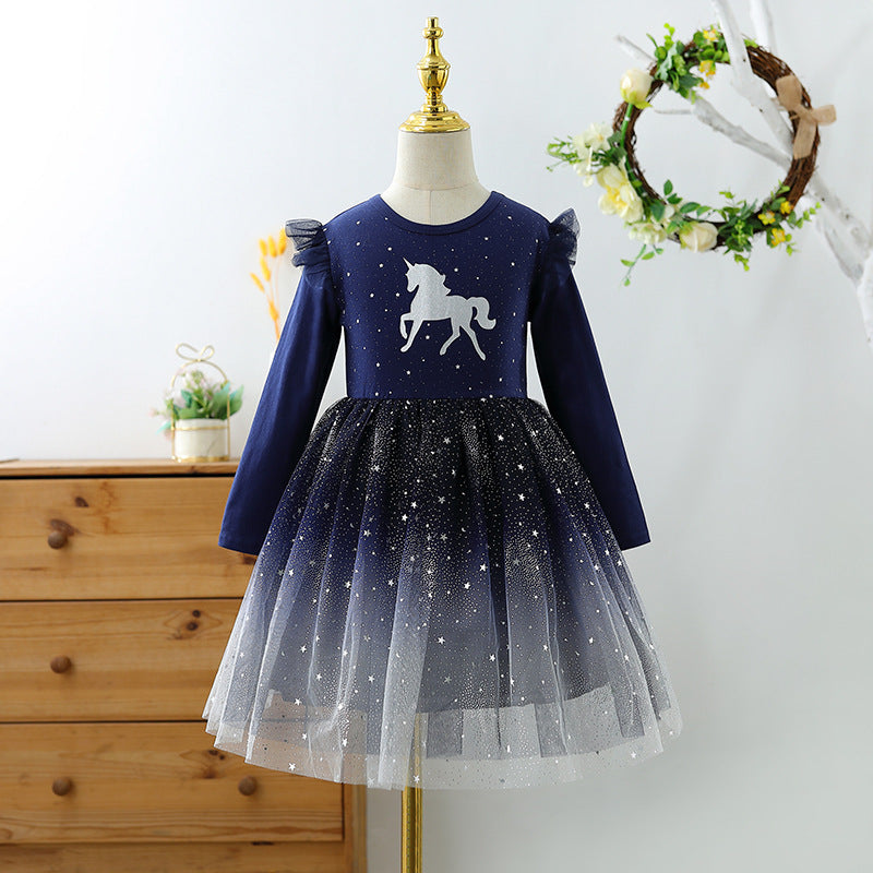 Children's Fashionable Summer Skirt Little Short Sleeve Princess Cotton Clothing Children's Dress