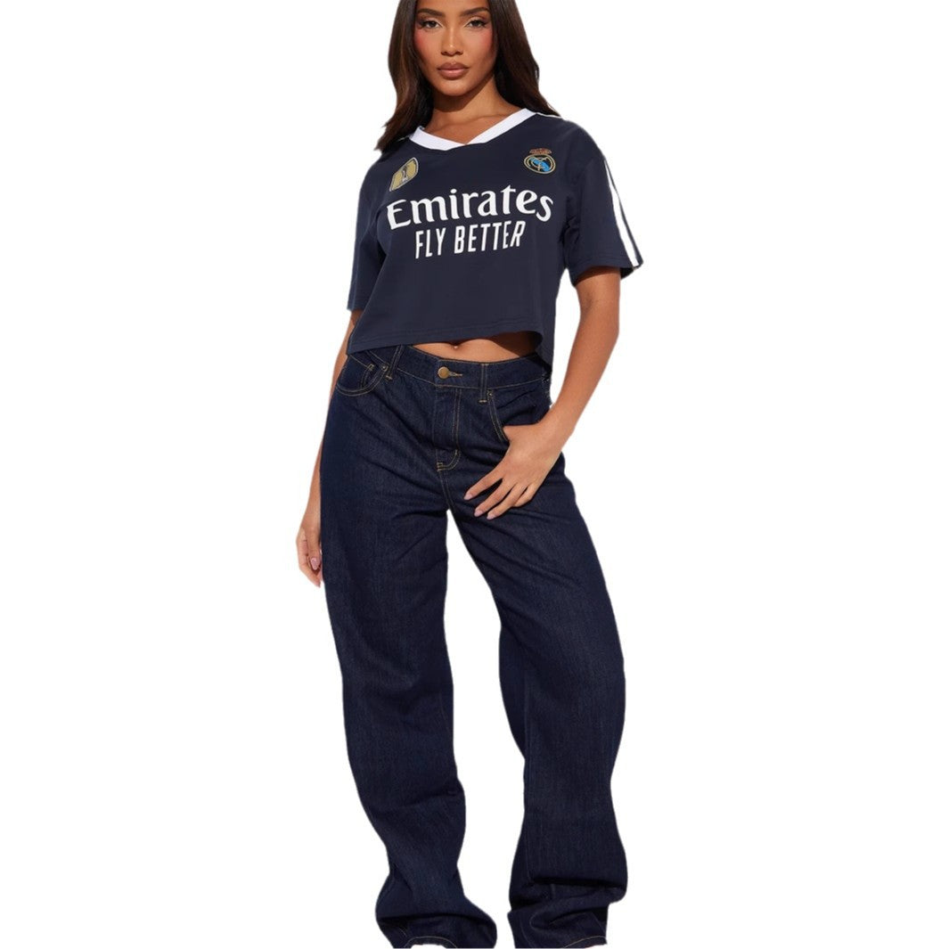 Women's American Retro Casual Loose Hot Street Printing Sleeve Tops