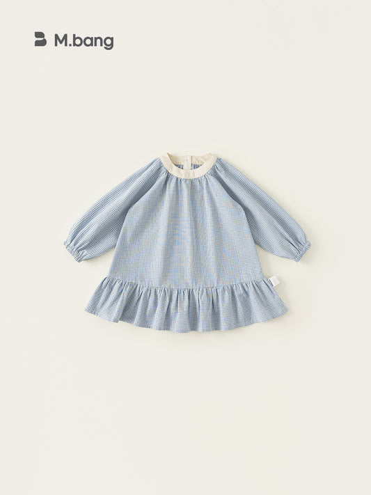 Children's Spring Fashionable Plaid Long Sleeve Little Children's Dress