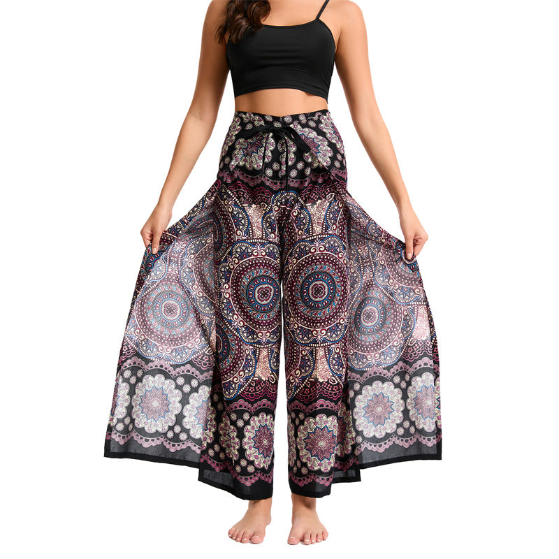 Bohemian Loose Rayon Culottes Thai Style Casual Pants