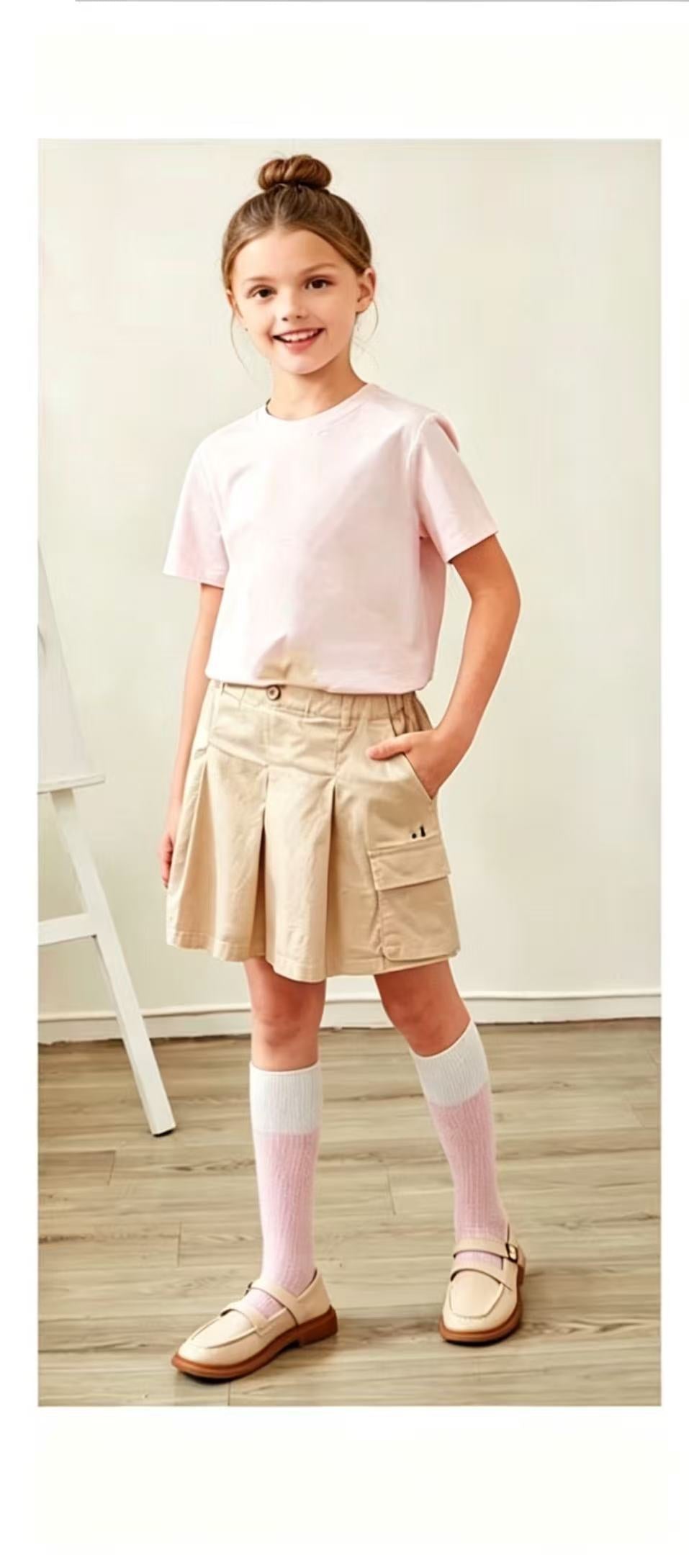 Children's Summer Medium Large Vitality Pleated Versatile Shorts Culottes College Style Children's Pants