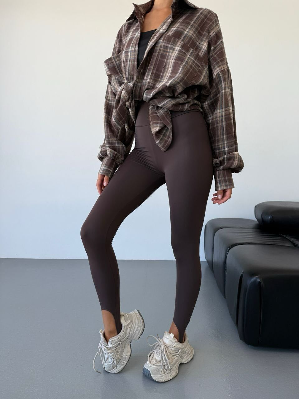 Retro American Plaid Long-sleeved Shirt Loose Street Couple Blouse