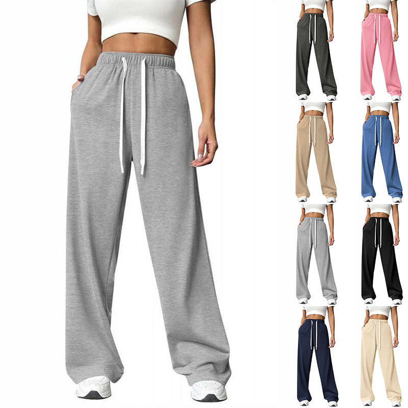 Women's Loose Straight Wide Leg Exercise Casual Pants