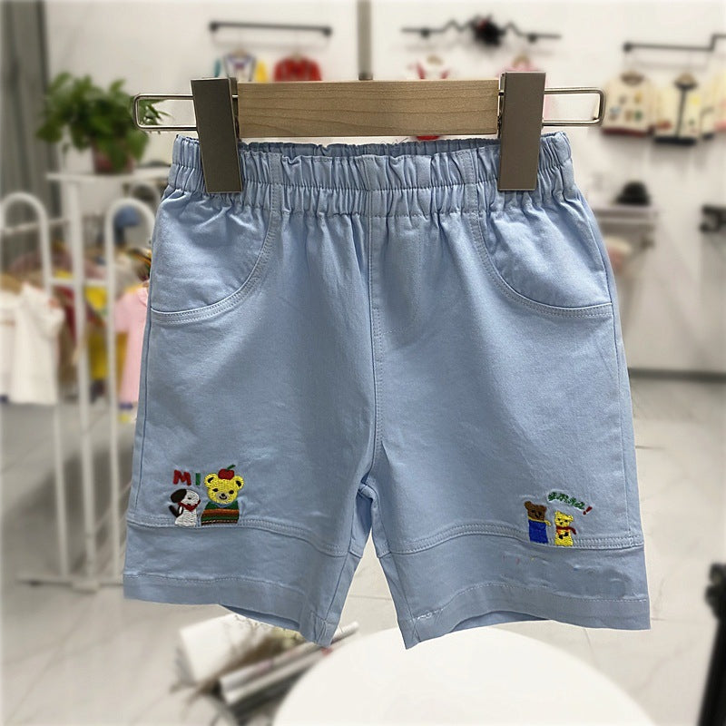 Children's Clothing Summer Bear Shorts Washed Cotton Children's Pants