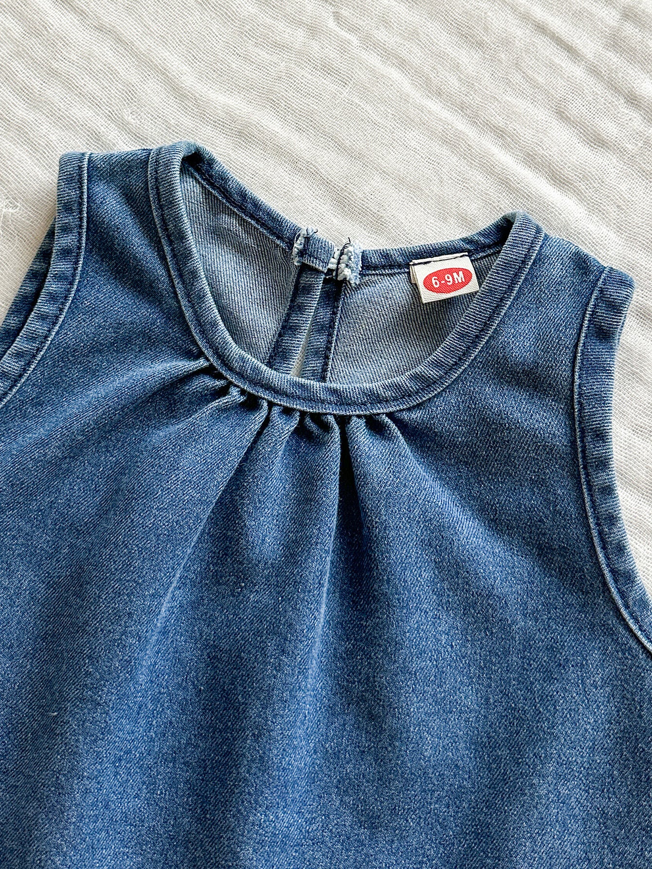 Clothes Western Style Doll Type Sleeveless Denim Stitching Lace Ruffle Children's Suit