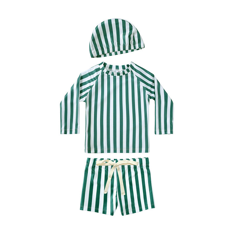 Children's Summer Long Sleeve Split Style Swimsuit Boys Boy Sun Protective Children's Suit