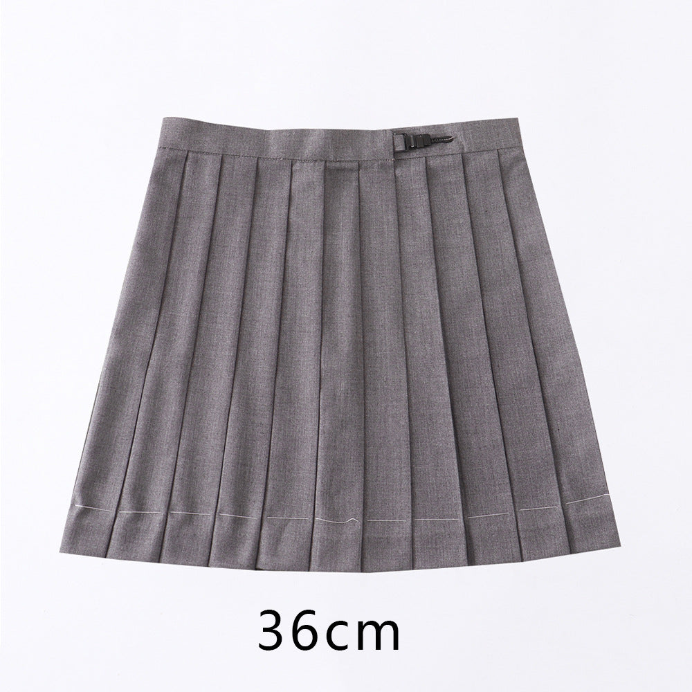 Pleated Orthodox Solid Color High Waist Skirt