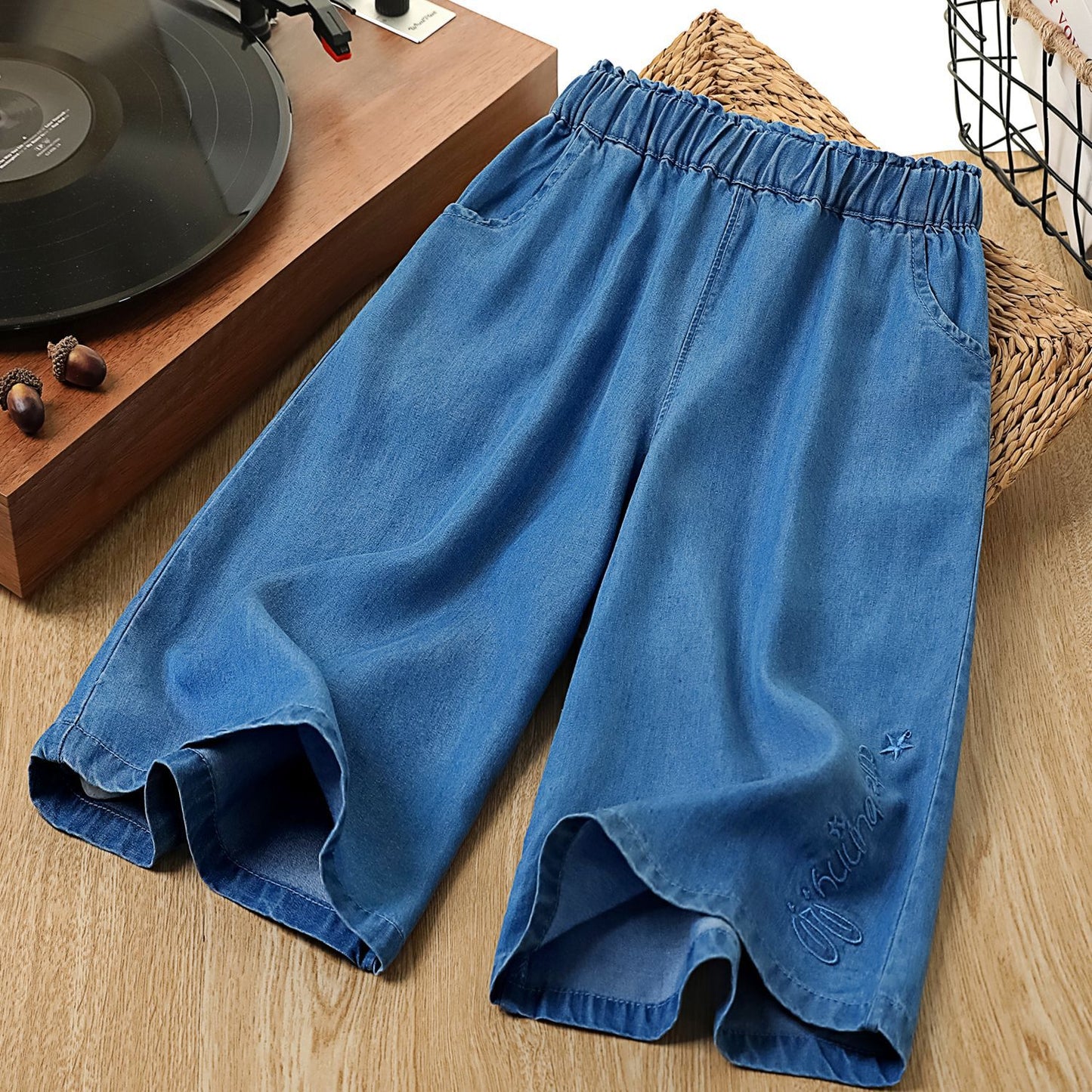 Lightweight Korean Style Cropped Culottes Can Children's Pants