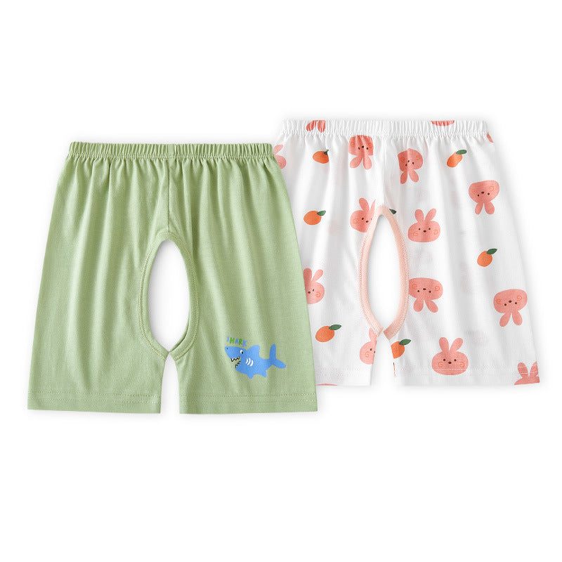 Children's Cotton Thin Summer Shorts Open Fork Children's Pants