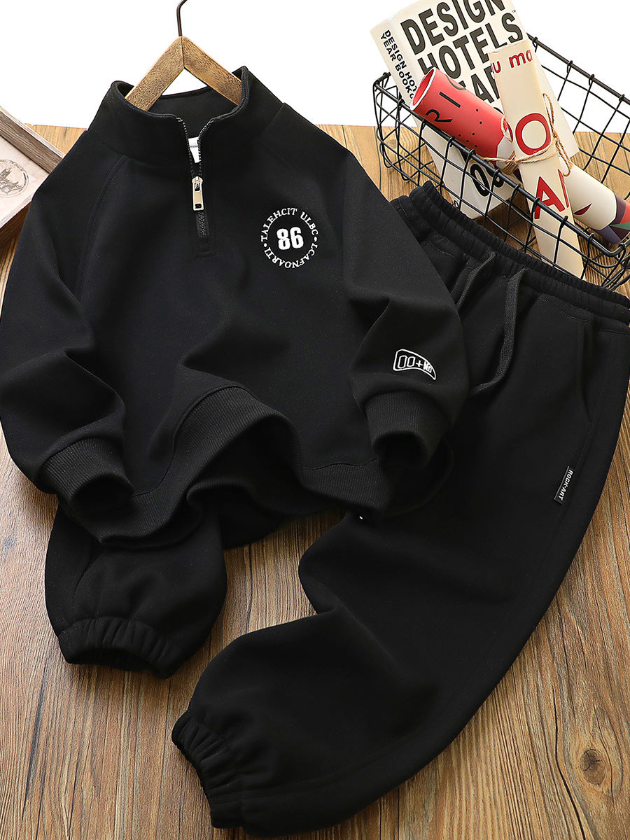 Children's Boys Spring Clothes Sports Two-piece Medium Big Handsome Children's Suit