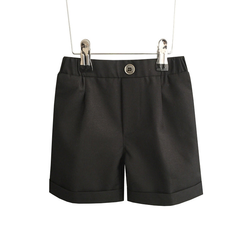 Children's Suit Summer Boys Black Primary School Performance Wear Short Children's Pants