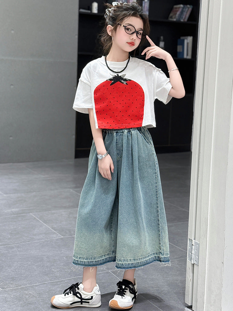 Children's Clothing Big Short Top Pants Two-piece Children's Suit