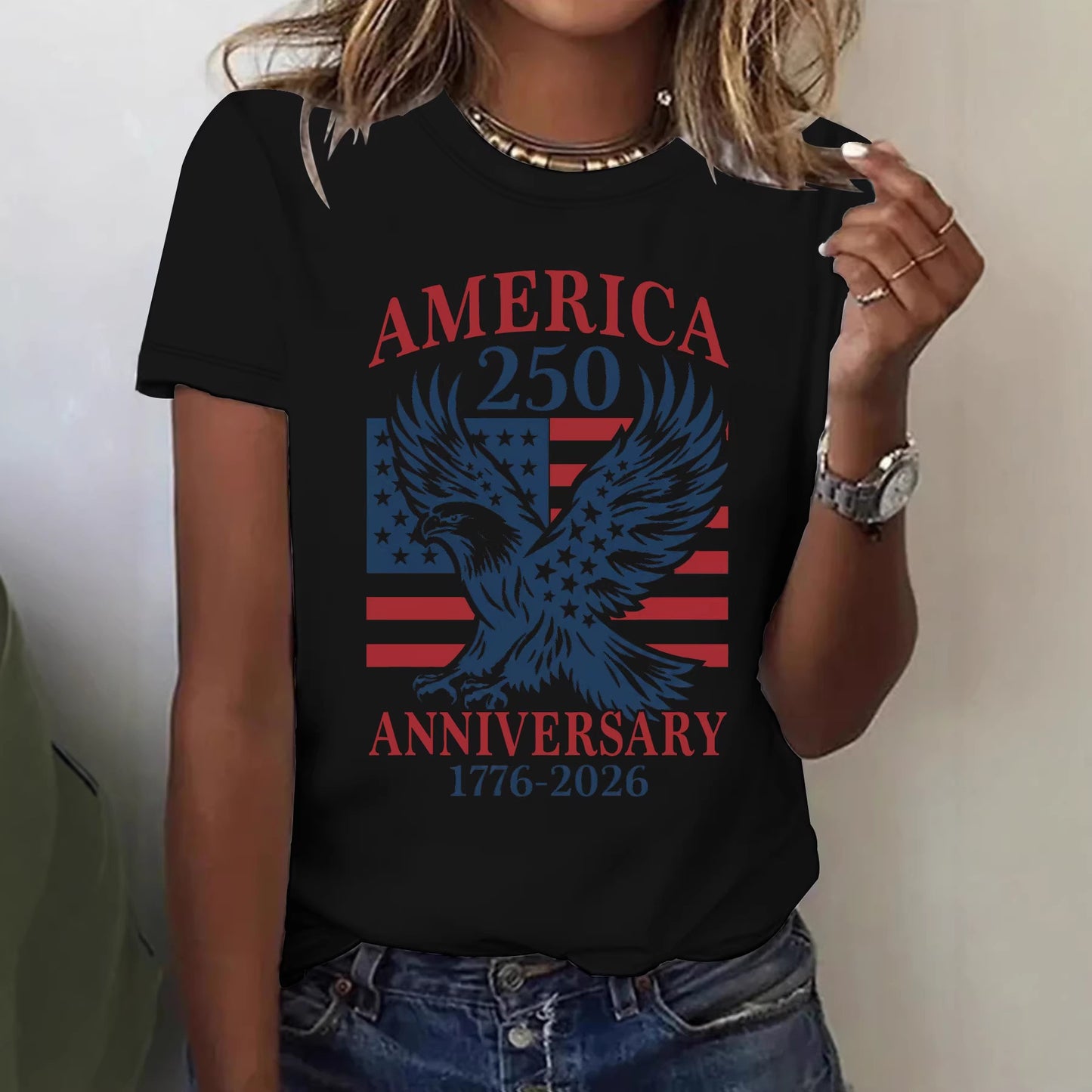 Women's Short-sleeved Shirt With Patriotism The Theme Women's T-shirt